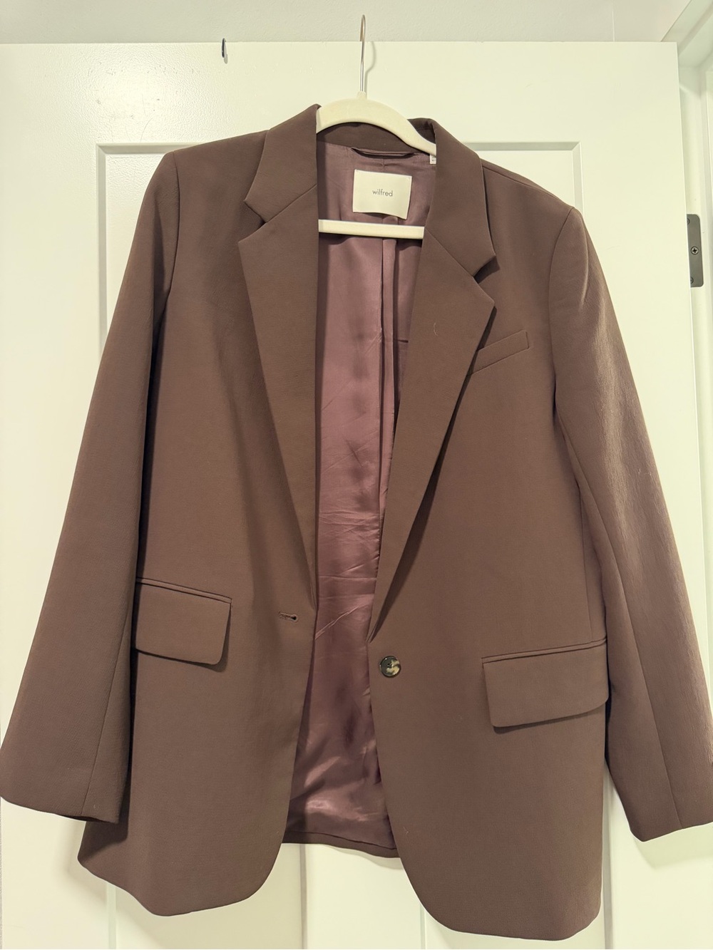 Wilfred Brown Oversized Single-Button Blazer